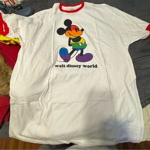 Disney Kids Mickey Mouse White Tee with Red Trim